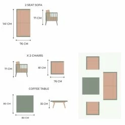 Lifestyle Rattan Rope Detail 4 Seater Garden Sofa Set with Coffee Table by Primrose Living -Garden Furniture Shop FU101978 V2 d535