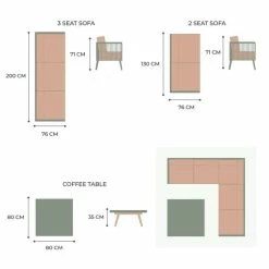 Lifestyle Rattan Rope Detail 5 Seater Garden Corner Sofa Set with Coffee Table by Primrose Living -Garden Furniture Shop FU101979 V2 8420