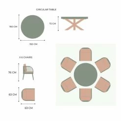 Lifestyle Rope 6 Seater Garden Dining Set by Primrose Living -Garden Furniture Shop FU101981 V2 0a9a