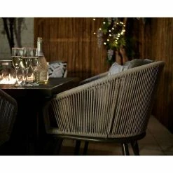 Lifestyle Rope 6 Seater Garden Fire Pit Table Dining Set by Primrose Living -Garden Furniture Shop FU101982 ChairClose 5947