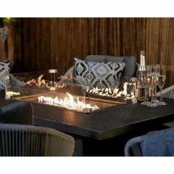 Lifestyle Rope 6 Seater Garden Fire Pit Table Dining Set by Primrose Living -Garden Furniture Shop FU101982 FirepitClose 4289