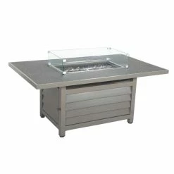 Lifestyle Rope 6 Seater Garden Fire Pit Table Dining Set by Primrose Living -Garden Furniture Shop FU101982 FirepitWhite a486