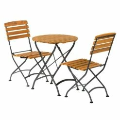 Newark Folding Round Bistro Outdoor Dining Side Chair Set -Garden Furniture Shop FU102038 add image 8 dad6