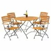 Newark Folding Round Outdoor Dining Set with Arm Chairs