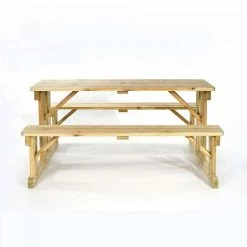 Wooden Eight Seater Square Walk-in Picnic Table 1.70m (5ft 6in) -Garden Furniture Shop FU102049 add image 4 d77e
