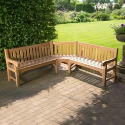 212cm Queensbury Wooden Corner Bench 9 212cm Queensbury Wooden Corner Bench -Garden Furniture Shop FU102061 add image 2 65dc