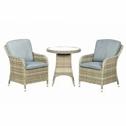 Wentworth Rattan Bistro Set | 70cm Round Table with 2 Imperial Chairs