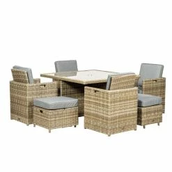 125cm Wentworth 8 Seater Rattan Cube Dining Set -Garden Furniture Shop FU102078 add image 3 89c4