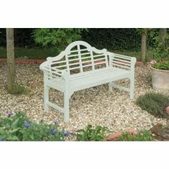 Forest White Lutyens-Style Garden Bench 130cm -Garden Furniture Shop FU10207 add image 2 b65a
