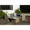 Wentworth 4 Piece Corner Rattan Lounging Set With Adjustable Table