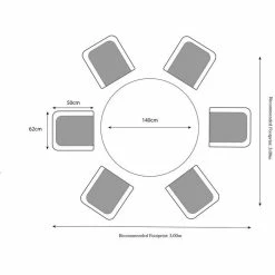 Paris 6 Seater Rattan Dining Set | 140cm Table with 6 Carvers Chairs -Garden Furniture Shop FU102084 add image 6 be76