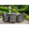 Paris 6 Seater Rattan Dining Set | 140cm Table with 6 Carvers Chairs