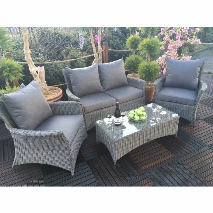 Paris Deluxe 4 Piece Rattan Lounging Set With Coffee Table 1 Paris Deluxe 4 Piece Rattan Lounging Set With Coffee Table