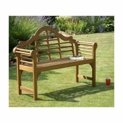 4ft 3in Natural Lutyens-Style Garden Bench