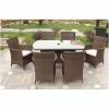 Cannes Mocha Brown 6 Seater Rattan Dining Set