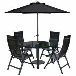 Sorrento 6 Piece Black Metal Recliner Set -Garden Furniture Shop FU102099 add image 2 dc5c