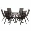 Sorrento 8 Piece Black Metal Deluxe Dining Set