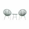 Monaco Green 3 Piece Metal Egg Chair Set