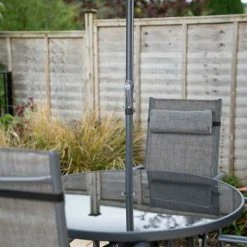 Kennet Reclining 4 Seater Polytex Dining Set In Grey By Hectare® -Garden Furniture Shop FU102196 add image 1 de76