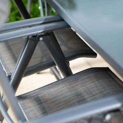 Kennet Reclining 6 Seater Polytex Dining Set In Grey By Hectare® -Garden Furniture Shop FU102197 add image 5 9d86