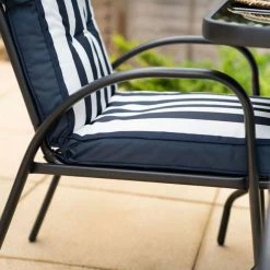 Hadleigh 6 Seater Garden Dining Furniture Set In Navy By Hectare® -Garden Furniture Shop FU102200 add image 2 4a4a