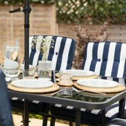 Hadleigh 6 Seater Garden Dining Furniture Set In Navy By Hectare® -Garden Furniture Shop FU102200 add image 7 0fbb