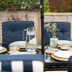 Hadleigh 6 Seater Garden Dining Furniture Set In Navy By Hectare® -Garden Furniture Shop FU102200 add image 8 4b99