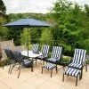 Hadleigh Reclining 6 Seater Garden Dining And Leisure Furniture Set In Navy By Hectare®