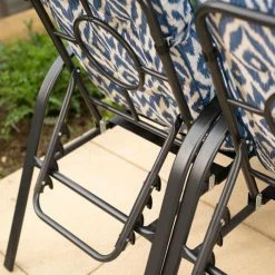 Hadleigh Reclining 6 Seater Garden Dining And Leisure Furniture Set In Blue By Hectare® -Garden Furniture Shop FU102204 add image 2 0686