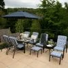 Hadleigh Reclining 6 Seater Garden Dining And Leisure Furniture Set In Blue By Hectare®