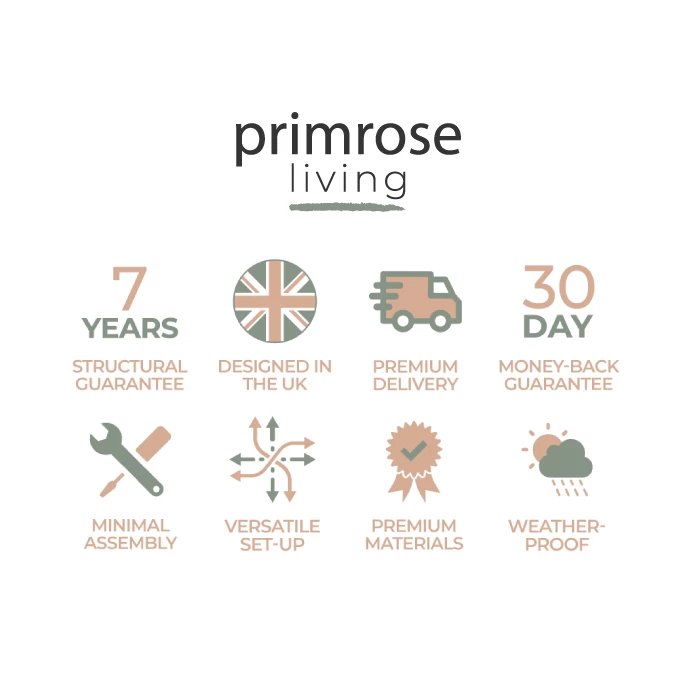 'Peony' Luxury Rattan 8 Seater Modular Garden Sofa Set with Rectangular Table and Parasol by Primrose Living 9 'Peony' Luxury Rattan 8 Seater Modular Garden Sofa Set with Rectangular Table and Parasol by Primrose Living - Image 9