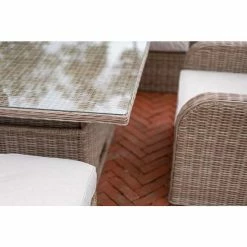 'Peony' Luxury Rattan 8 Seater Modular Garden Sofa Set with Rectangular Rising Table and Parasol by Primrose Living -Garden Furniture Shop FU102232 6 e637