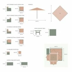 'Peony' Luxury Rattan 9 Seater Modular Garden Sofa Set with Square Rising Table and Footstools in Stone by Primrose Living -Garden Furniture Shop FU102236 V2 feab