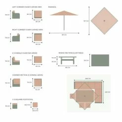 'Peony' Luxury Rattan 9 Seater Modular Garden Sofa Set with Rectangular Rising Table and Footstools in Stone by Primrose Living -Garden Furniture Shop FU102237 V2 ed63