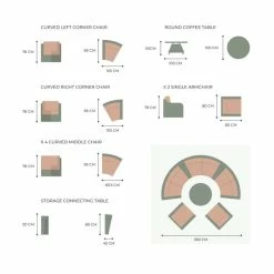 'Peony' Luxury Rattan 8 Seater Modular Garden Sofa Set with Storage Baskets and Coffee Table in Stone by Primrose Living -Garden Furniture Shop FU102251 V2 cb68