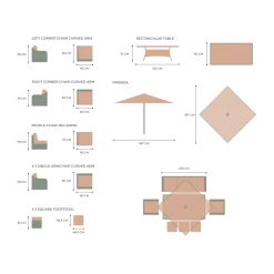 'Peony' Luxury Rattan 8 Seater Modular Garden Sofa Set with Rectangular Rising Table and Parasol in Stone by Primrose Living -Garden Furniture Shop FU102257 add image 6 5073