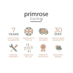 'Peony' Luxury Rattan 8 Seater Modular Garden Sofa Set with Rectangular Rising Table and Parasol in Stone by Primrose Living -Garden Furniture Shop FU102257 add image 7 f5bf