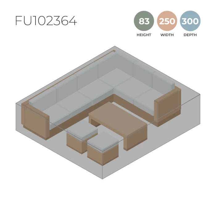 Large Black Corner Sofa Furniture Cover - 300 x 250 x 83cm 1 Large Black Corner Sofa Furniture Cover - 300 x 250 x 83cm