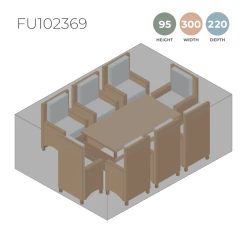Large Black Rectangle Dining Set Cover - 300 x 220 x 95cm -Garden Furniture Shop FU102369 main image newdims 13f2