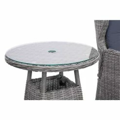 Luxury Rattan Recliner Bistro Set in Pebble by Primrose Living -Garden Furniture Shop FU102385 Light Grey 6 TabelClose 91df