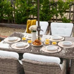 Luxury Rattan 6 Seater Rectangular Garden Dining Set by Primrose Living -Garden Furniture Shop FU102389 PRI1296 Primrose Furniture Un Cropped 49 FU102389copyRESIZED Table e9eb