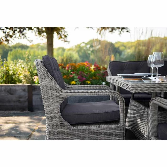 Luxury Rattan 8 Seater Rectangular Garden Dining Set in Pebble by Primrose Living 5 Luxury Rattan 8 Seater Rectangular Garden Dining Set in Pebble by Primrose Living - Image 5
