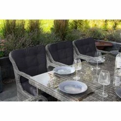 Luxury Rattan 8 Seater Rectangular Garden Dining Set in Pebble by Primrose Living 11 Luxury Rattan 8 Seater Rectangular Garden Dining Set in Pebble by Primrose Living -Garden Furniture Shop FU102393 Light Grey ChairThree 1fd2