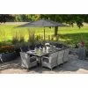 Luxury Rattan 8 Seater Rectangular Garden Dining Set in Pebble by Primrose Living
