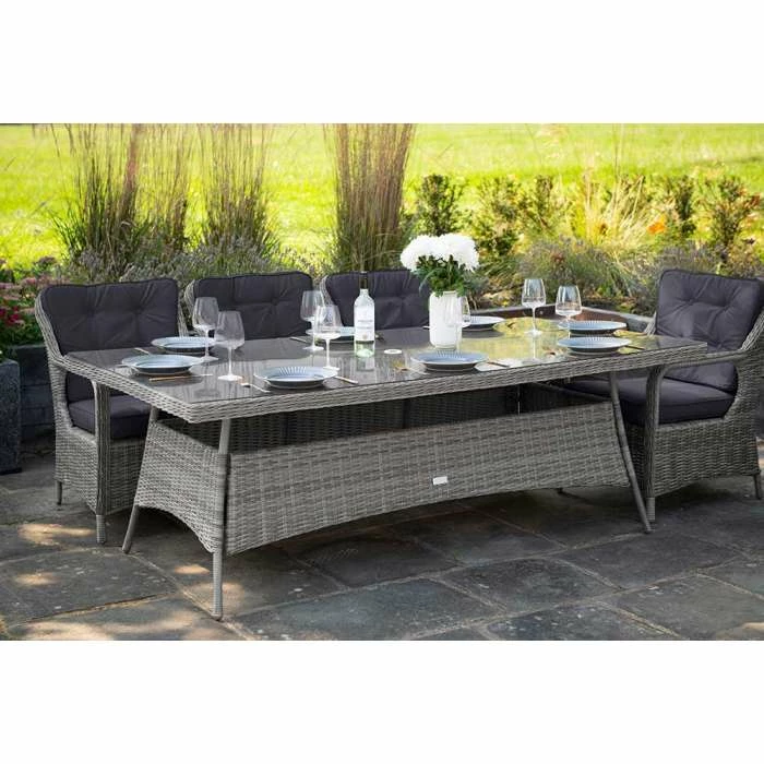 Luxury Rattan 8 Seater Rectangular Garden Dining Set in Pebble by Primrose Living 3 Luxury Rattan 8 Seater Rectangular Garden Dining Set in Pebble by Primrose Living - Image 3