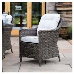Luxury Rattan 6 Seater Oval Fire Pit Table Garden Dining Set in Stone by Primrose Living -Garden Furniture Shop FU102395 7 1bce