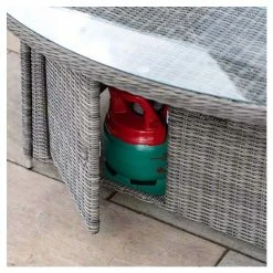 Luxury Rattan 6 Seater Oval Fire Pit Table Garden Dining Set in Stone by Primrose Living -Garden Furniture Shop FU102395 8 5f77