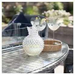 Luxury Rattan 6 Seater Oval Fire Pit Garden Dining Set in Pebble by Primrose Living -Garden Furniture Shop FU102396 2 be02