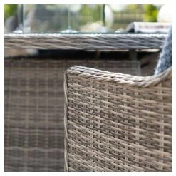 Luxury Rattan 6 Seater Oval Fire Pit Garden Dining Set in Pebble by Primrose Living -Garden Furniture Shop FU102396 4 afe2