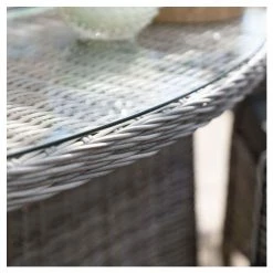 Luxury Rattan 6 Seater Oval Fire Pit Garden Dining Set in Pebble by Primrose Living -Garden Furniture Shop FU102396 8 28da